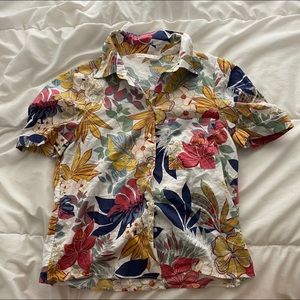 Zara Trafaluc Floral Button Down